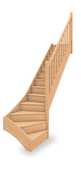 escalier 1/4 tournant